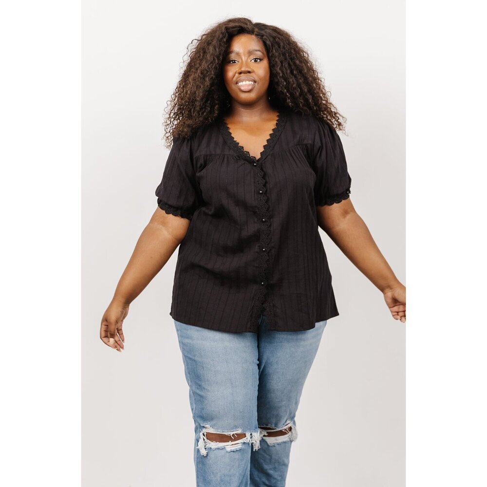 Baltic Born Sloane Button Top | Black Size SS - Picture 2 of 5
